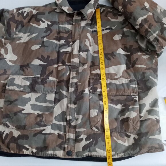 Vintage Harley Davidson Reversible Down Jacket black/camo size 2XL - Picture 6 of 11